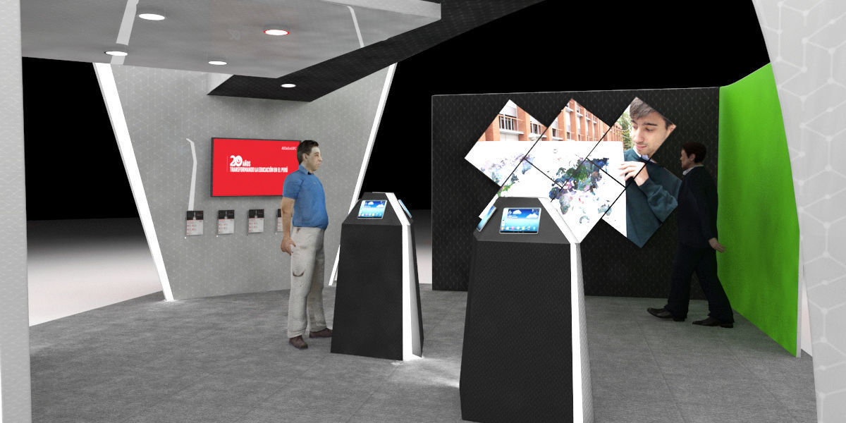 Information stand for university 3D model_4