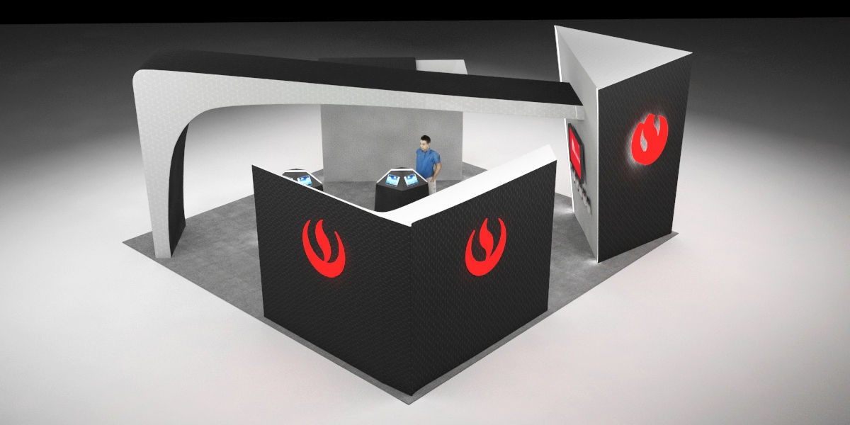 Information stand for university 3D model_3