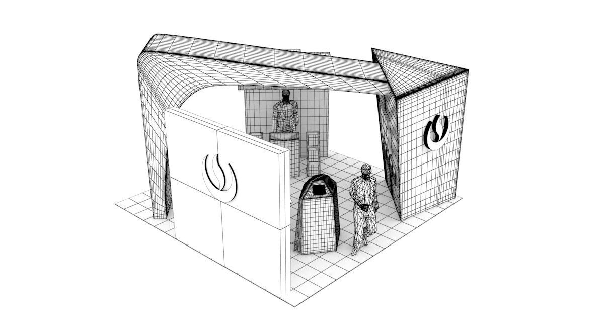 Information stand for university 3D model_9