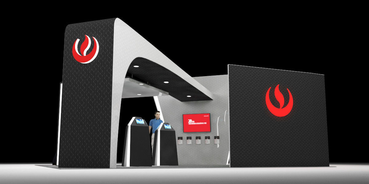 Information stand for university 3D model_2