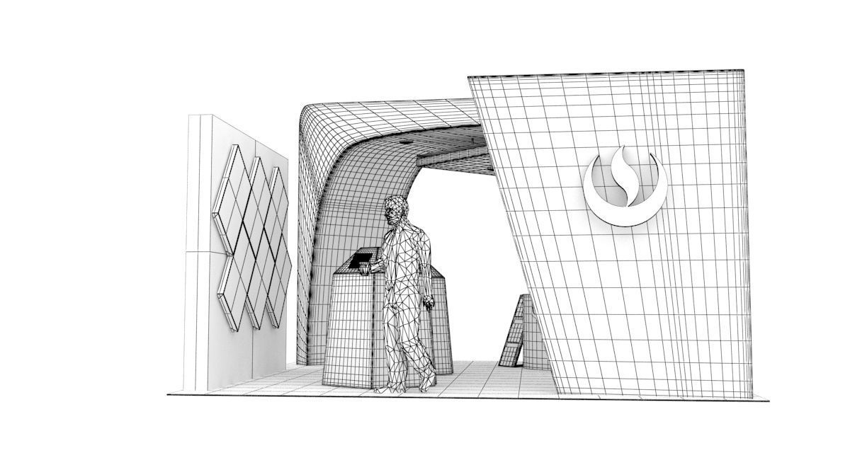 Information stand for university 3D model_7