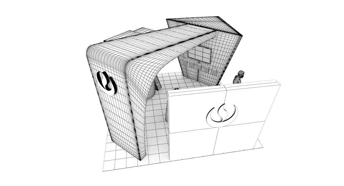 Information stand for university 3D model_8