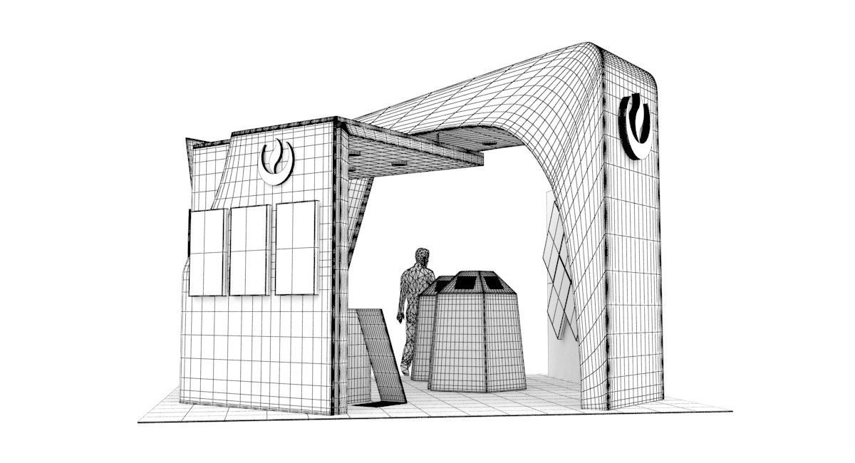 Information stand for university 3D model_6