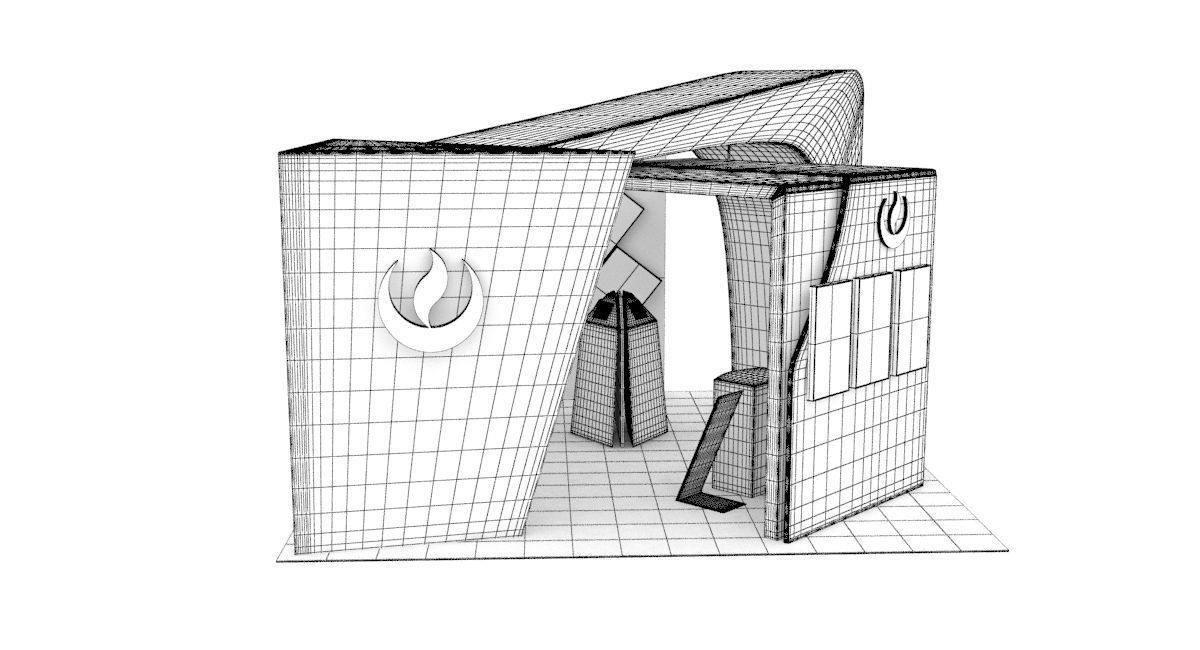 Information stand for university 3D model_5