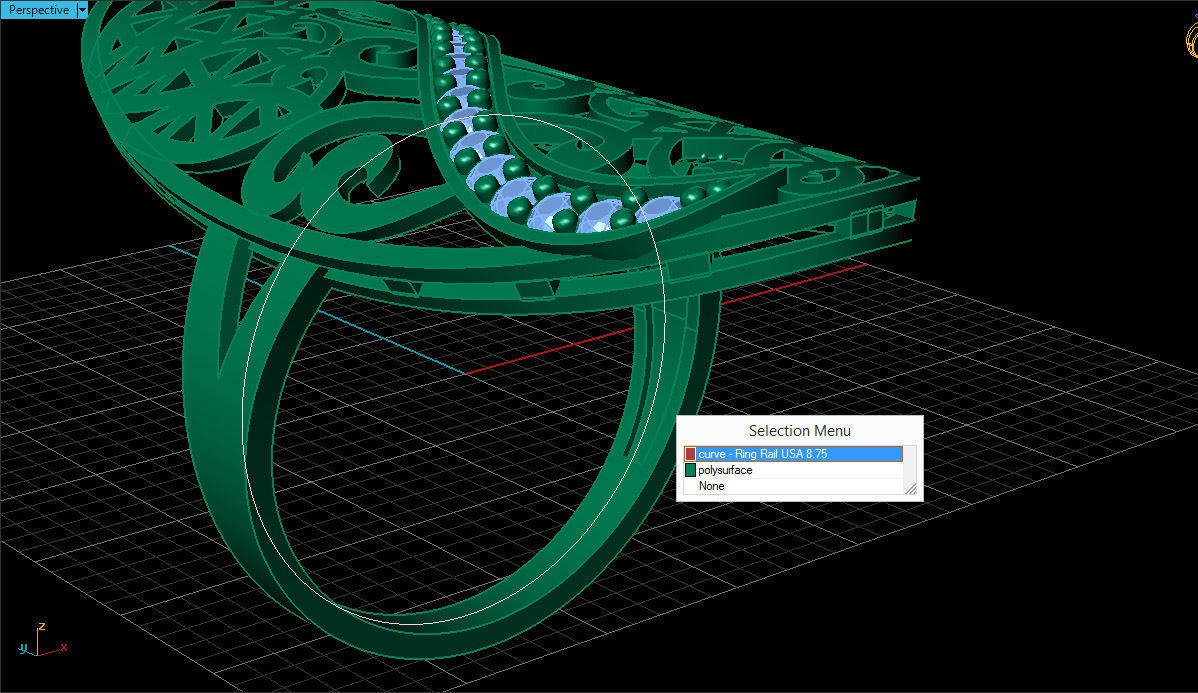 Fashion Jewelry Ring 3D print model 3D print model_7