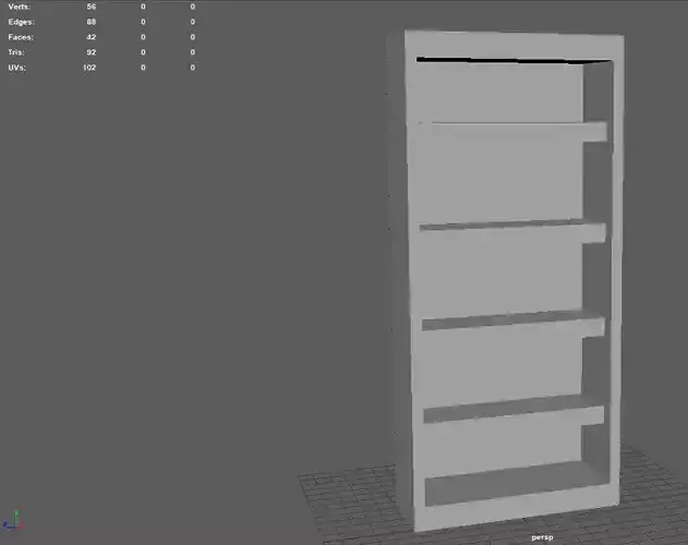 Wardrobe Low Poly bookcase
