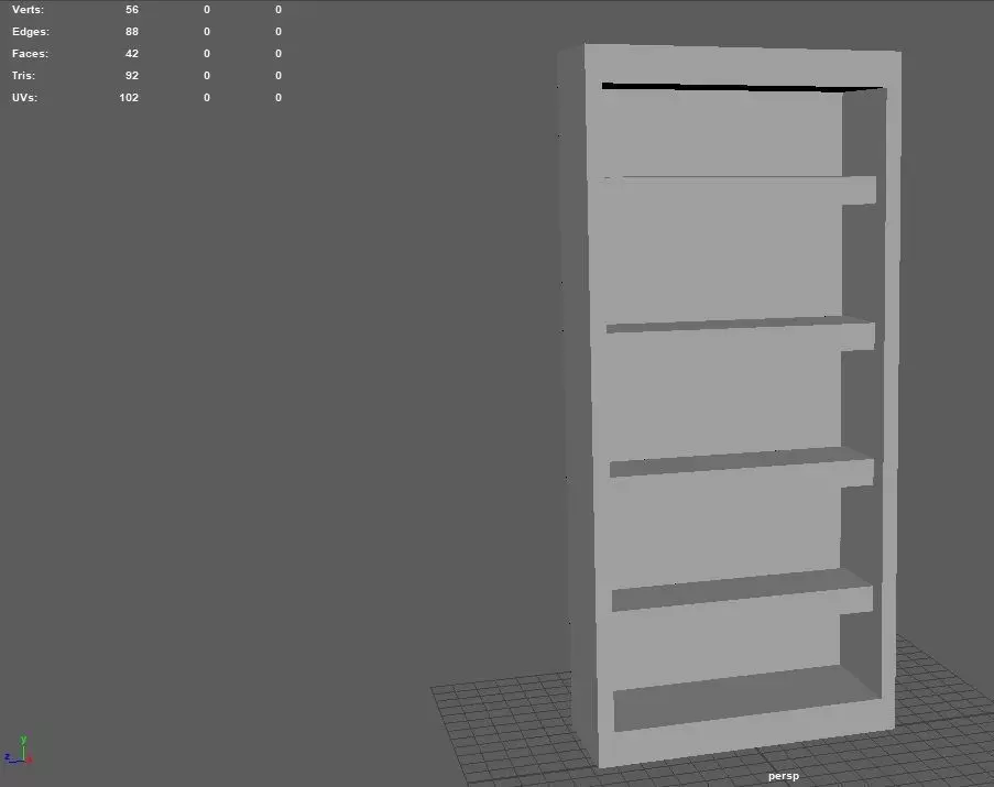 Wardrobe Low Poly bookcase Free 3D model_0