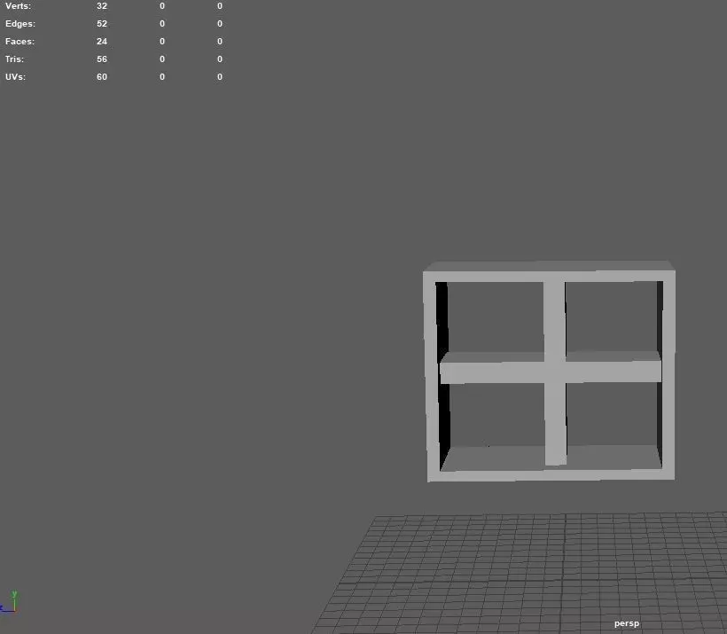 Window Low Poly empty room with shelf Free 3D model_0