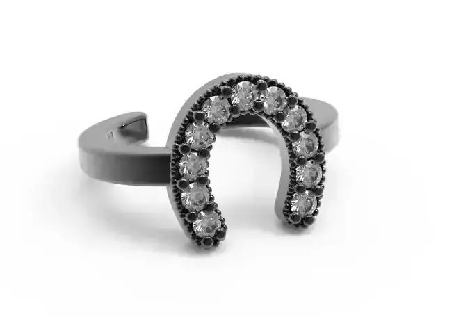 Earcuff fake horseshoe diamond 3D print model