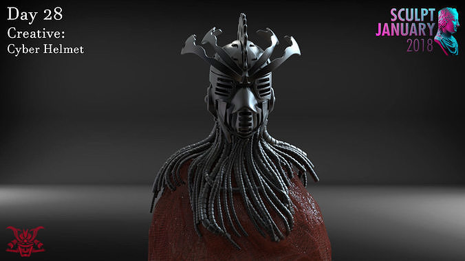 Cyber Punk Helmet Timelapse and Model 3D print model