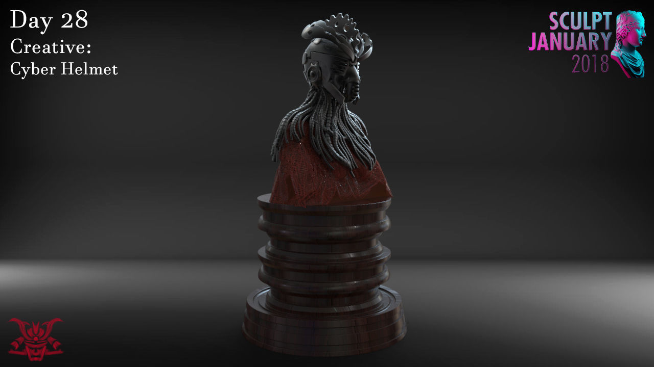 Cyber Punk Helmet Timelapse and Model 3D print model_6