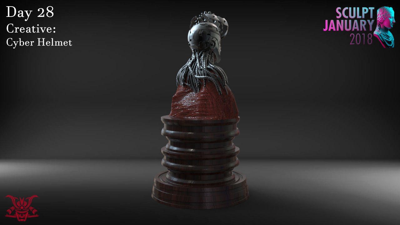 Cyber Punk Helmet Timelapse and Model 3D print model_5