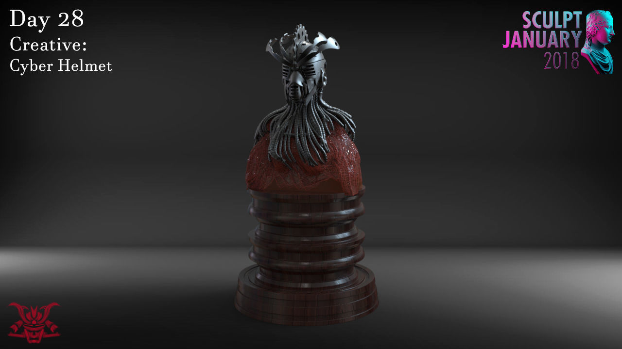 Cyber Punk Helmet Timelapse and Model 3D print model_7