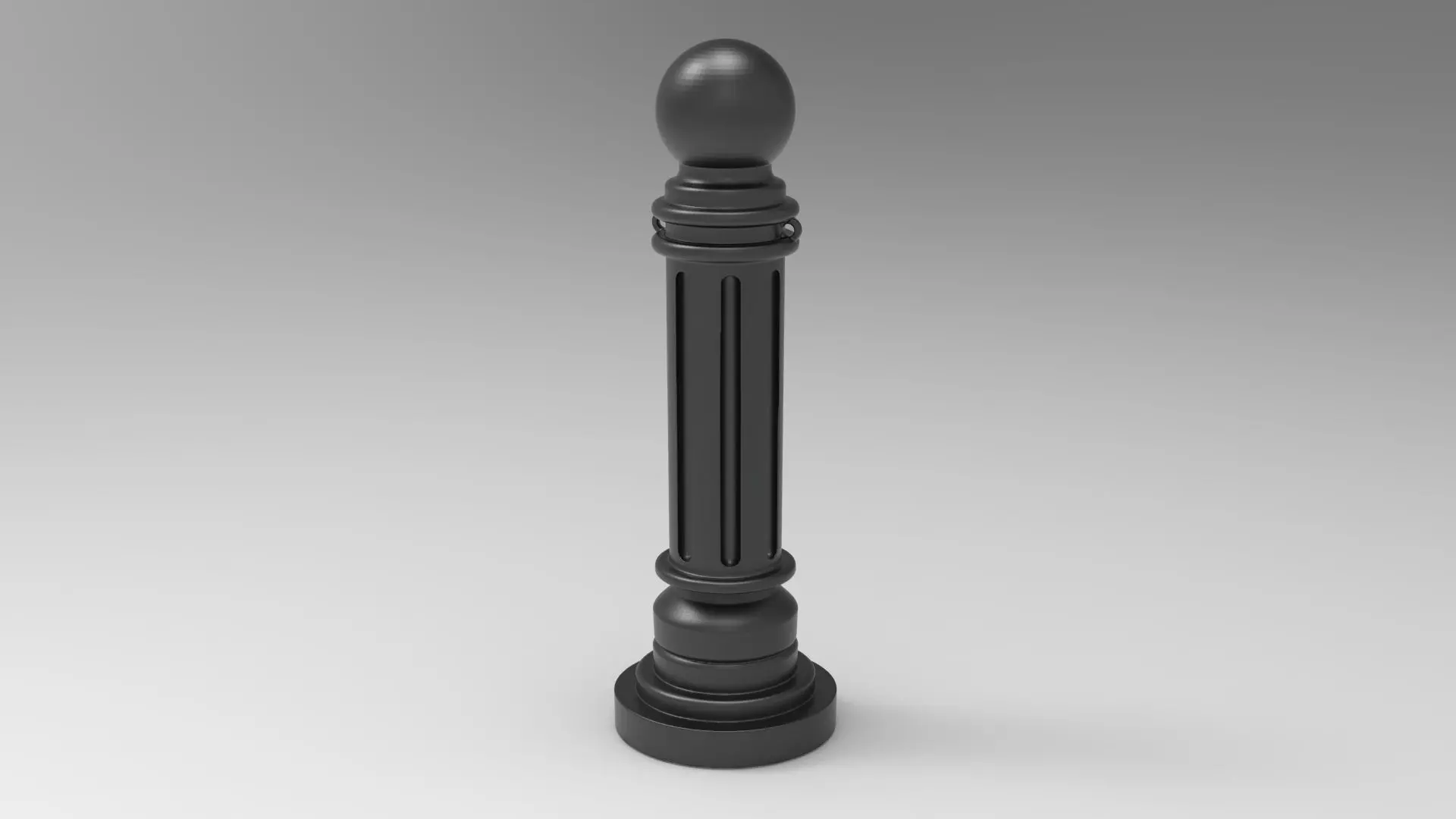 Decorative Steel Bollard Post 3D model_0