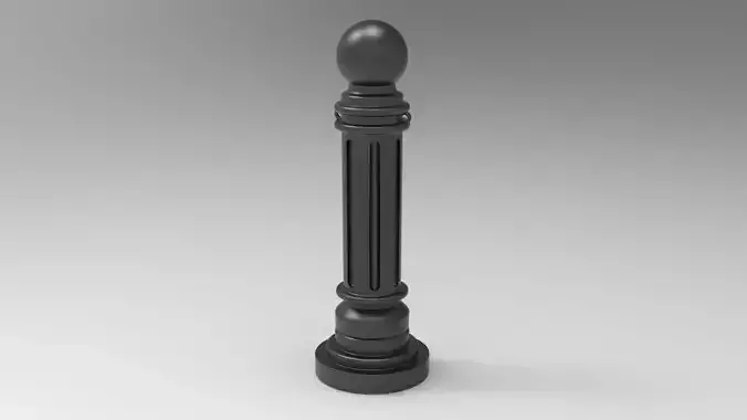 Decorative Steel Bollard Post 3D model