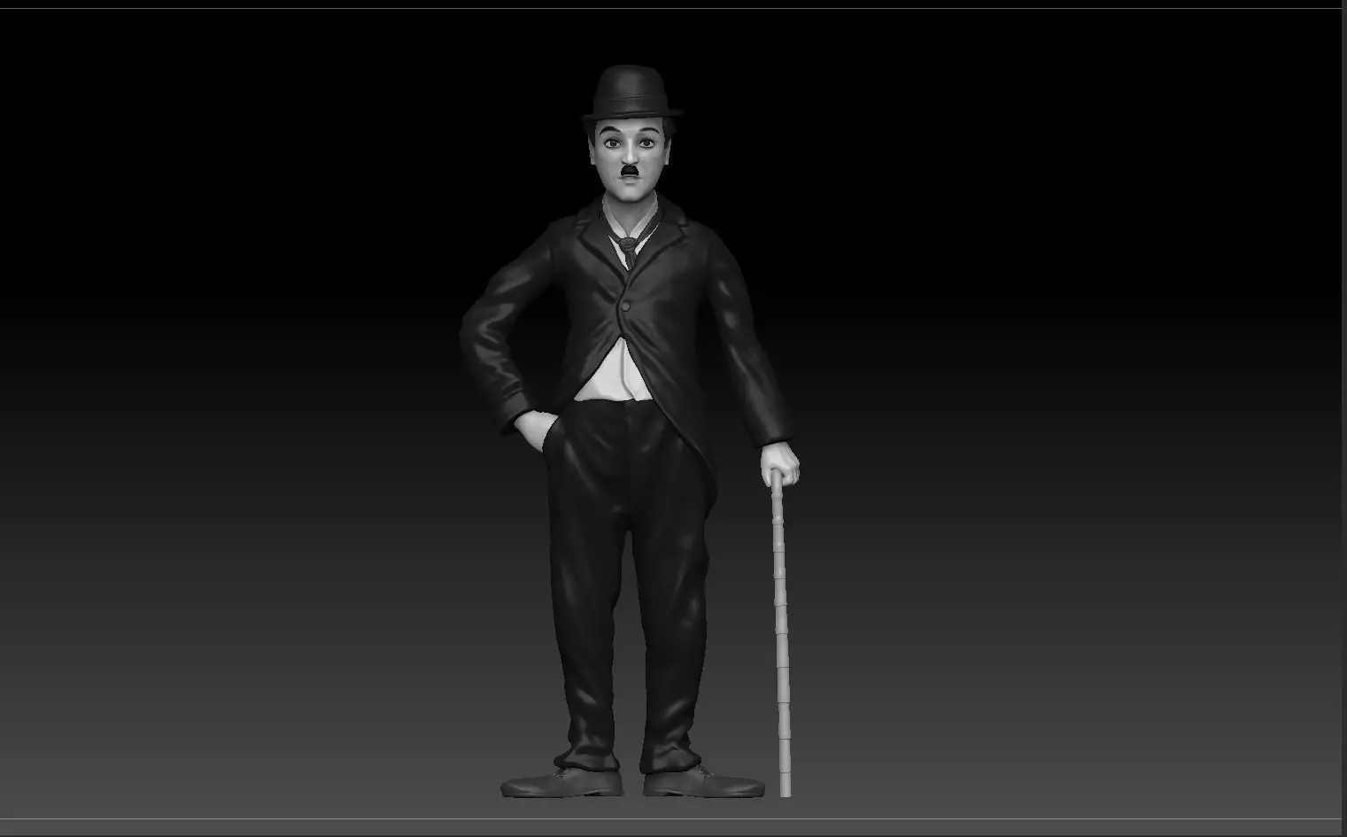 Charlie Chaplin - 3D figurine model 3D print model_0
