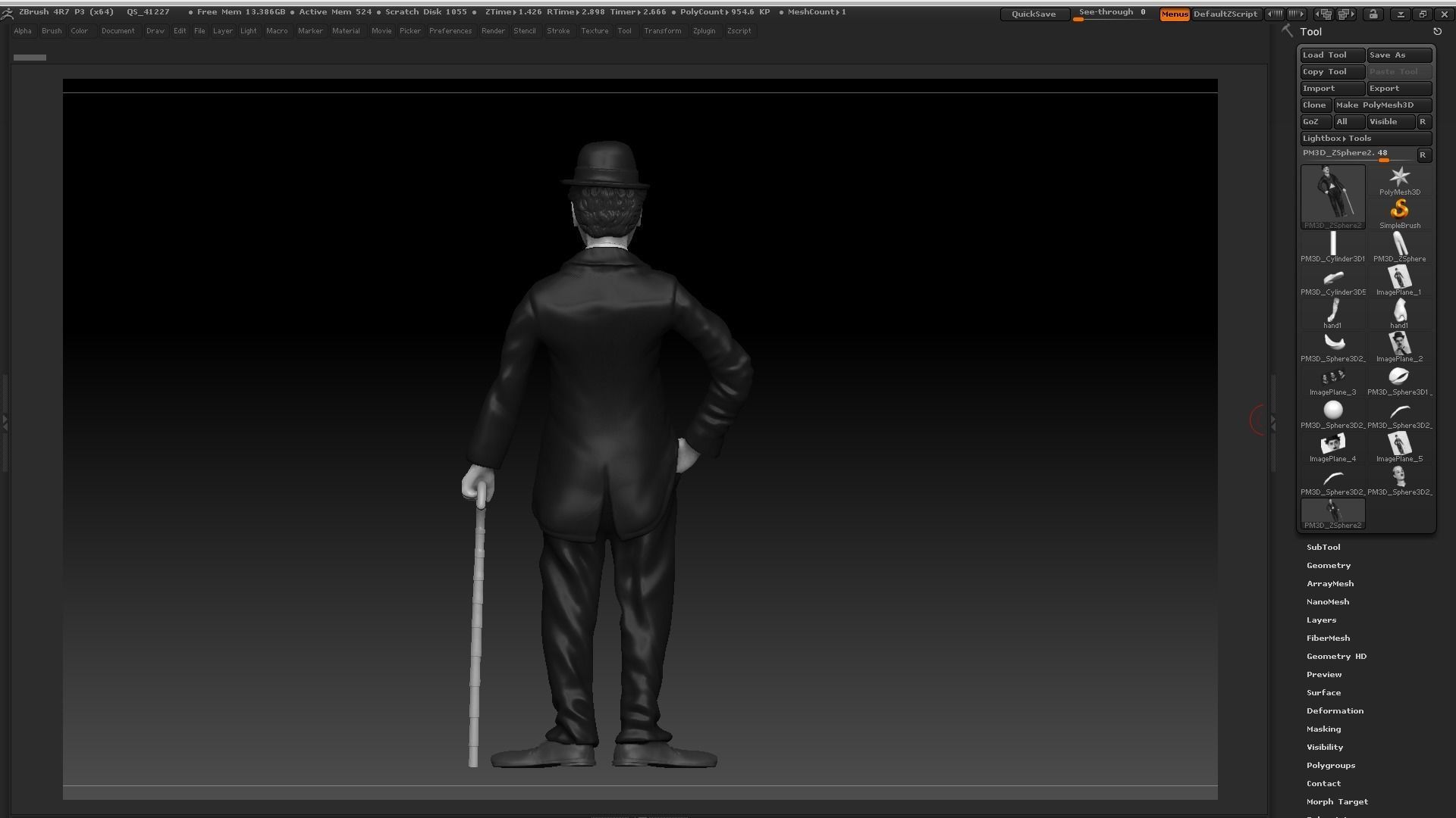 Charlie Chaplin - 3D figurine model 3D print model_5