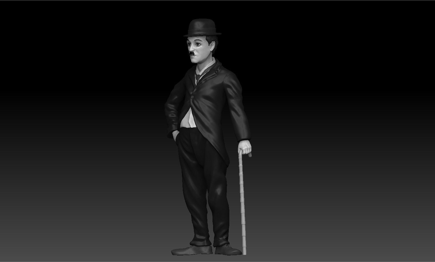 Charlie Chaplin - 3D figurine model 3D print model_3