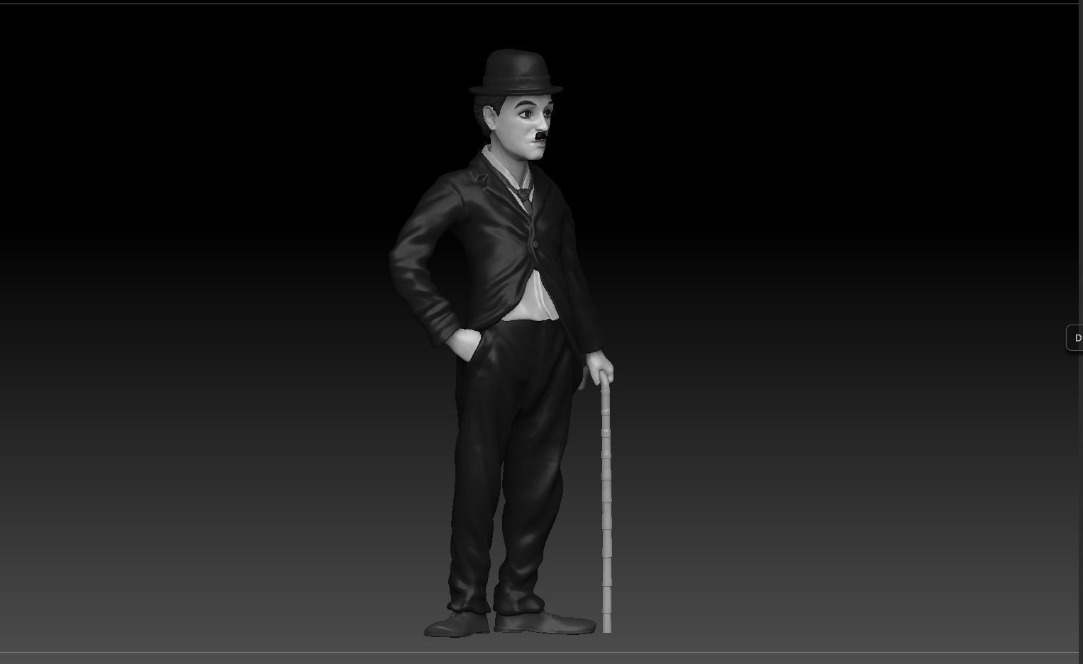 Charlie Chaplin - 3D figurine model 3D print model_2