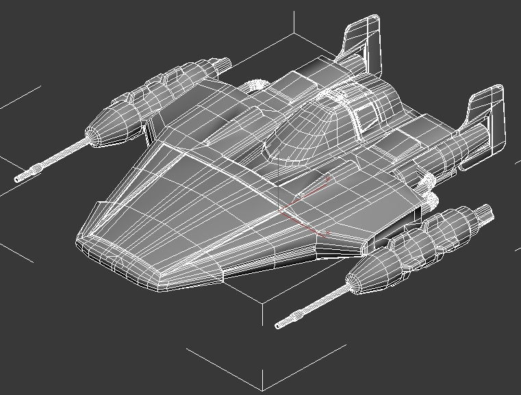 shuttle spaceship flying in sky Low-poly 3D model_4