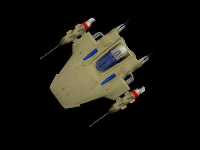 shuttle spaceship flying in sky Low-poly 3D model_2