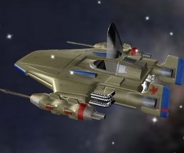shuttle spaceship flying in sky Low-poly 3D model_1