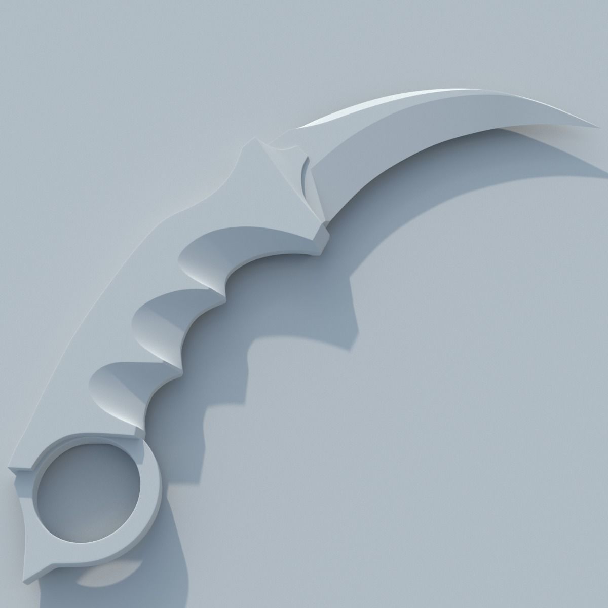 Karambit knife 3D model_8
