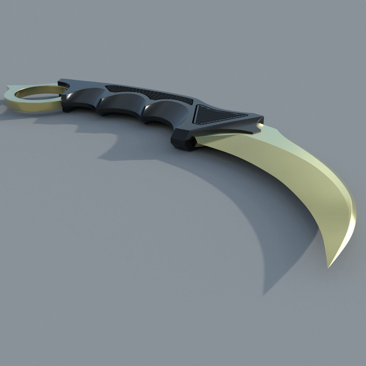 Karambit knife 3D model_2