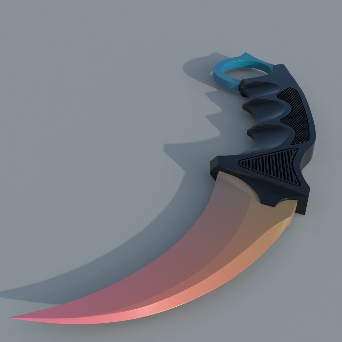 Karambit knife 3D model_6