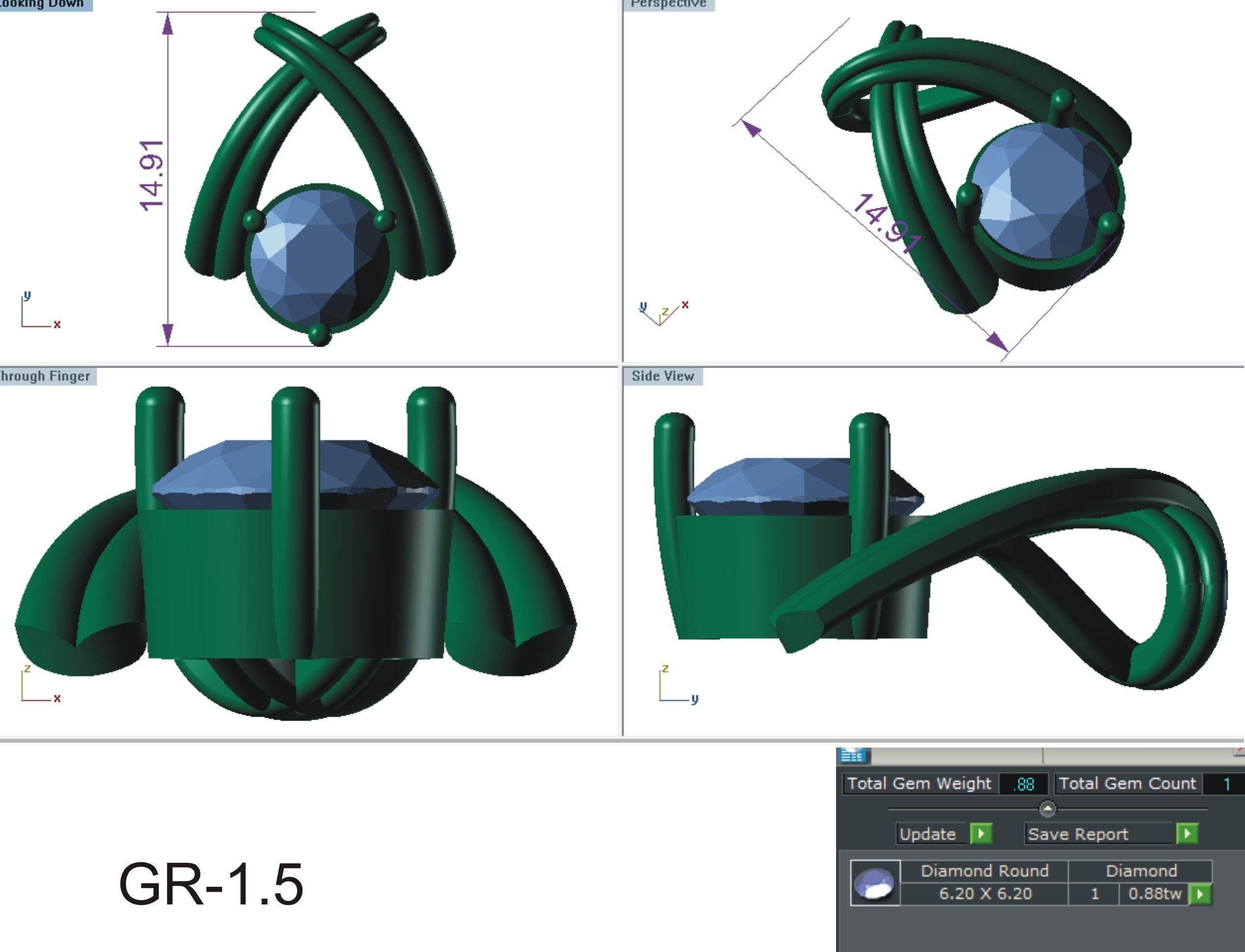 Solitaire pendant 3dm stl render detail 3D print model 3D print model_13