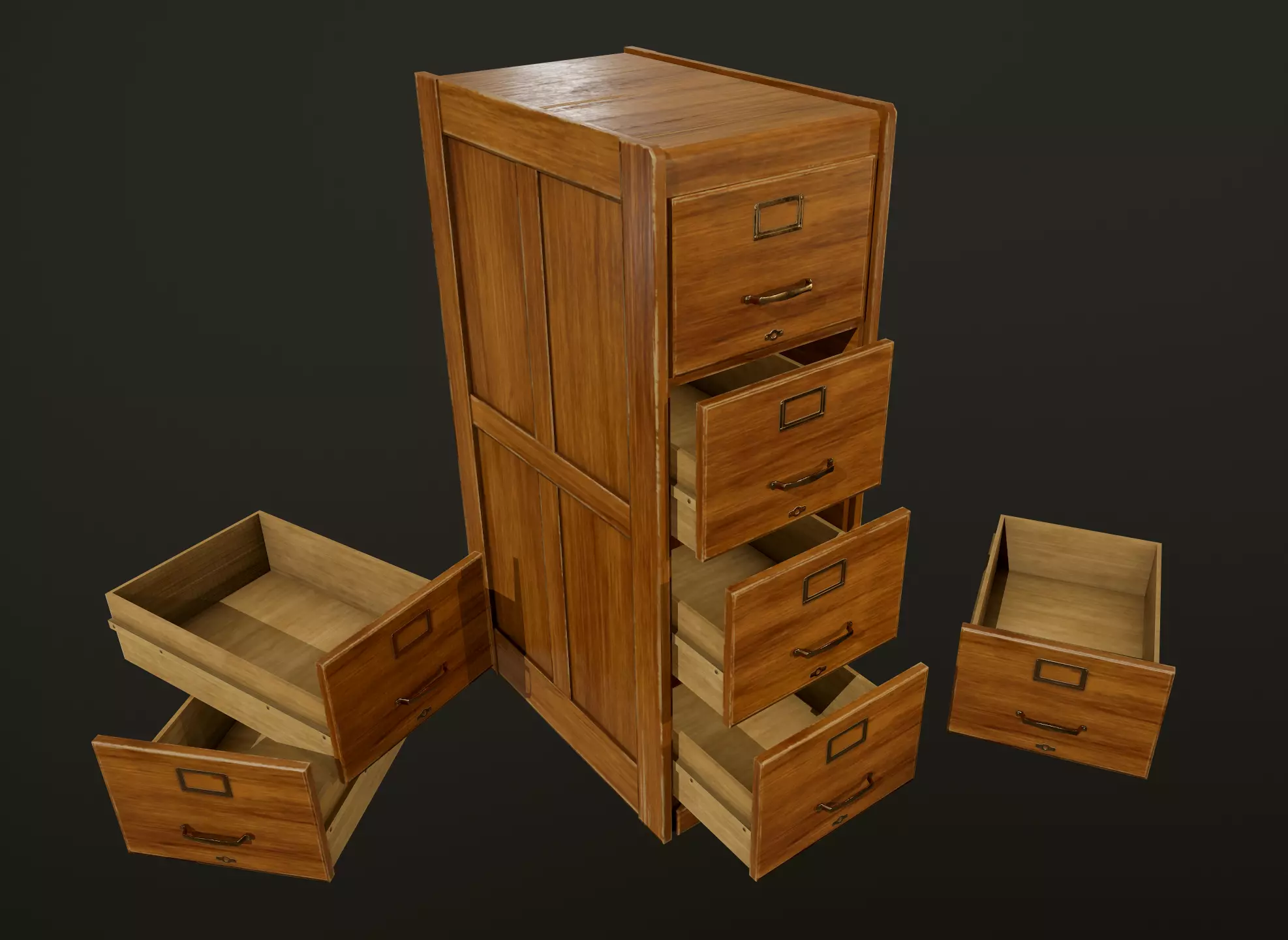 Filing Cabinets - PBR Game Ready Low-poly 3D model_0