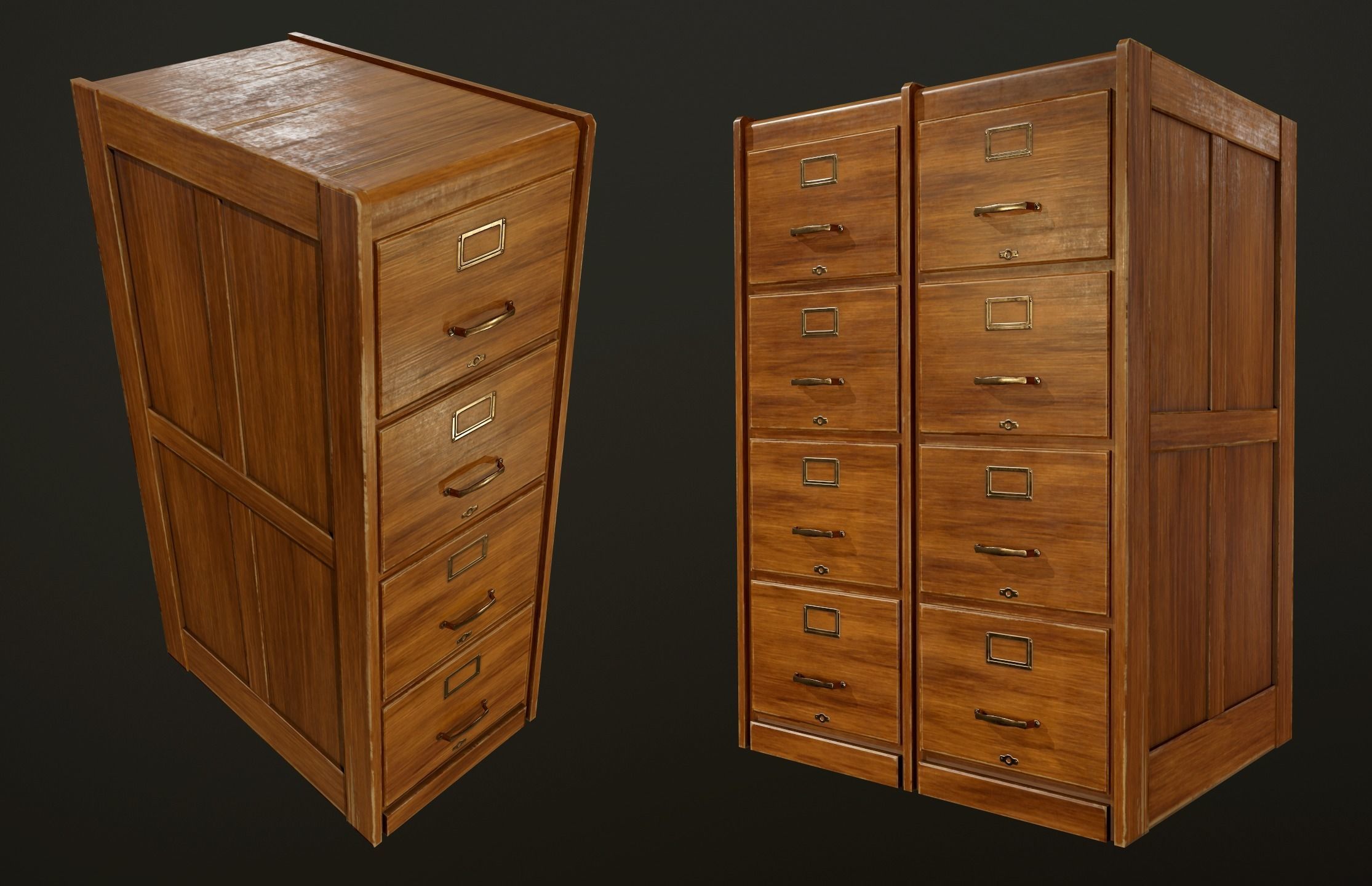 Filing Cabinets - PBR Game Ready Low-poly 3D model_2