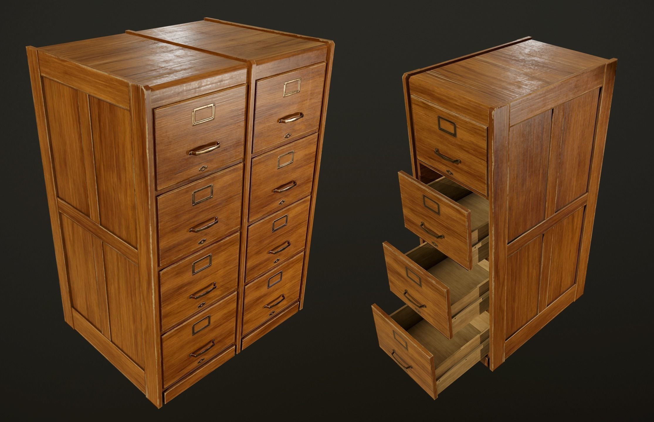Filing Cabinets - PBR Game Ready Low-poly 3D model_3