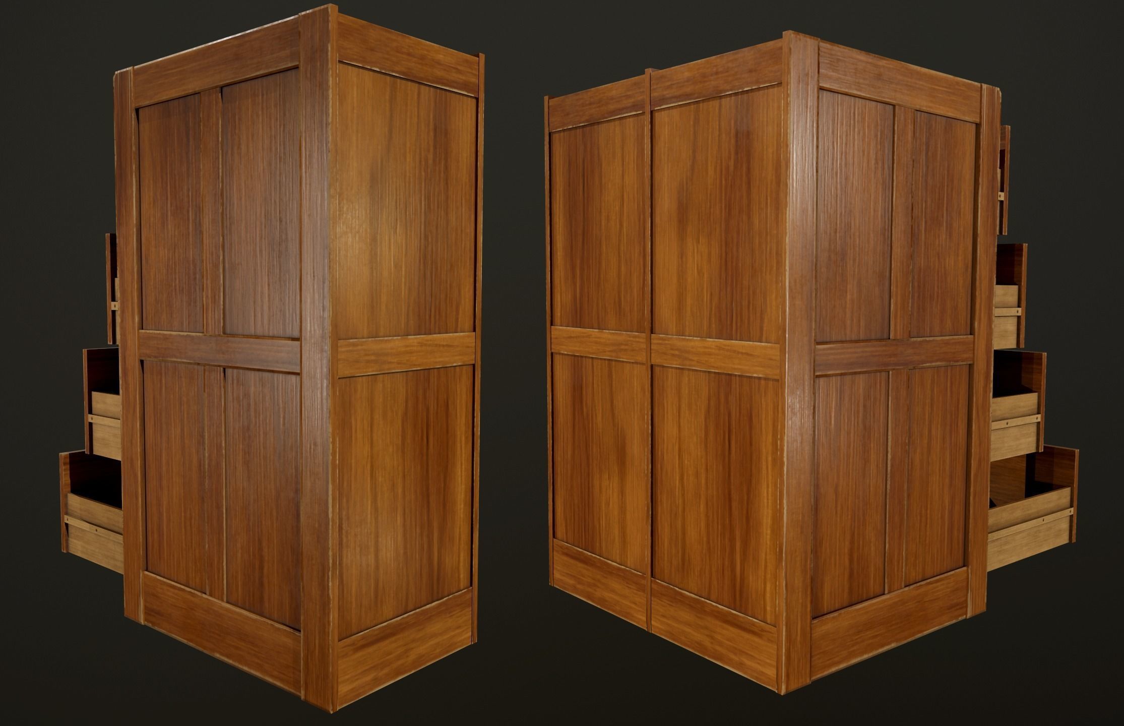 Filing Cabinets - PBR Game Ready Low-poly 3D model_4