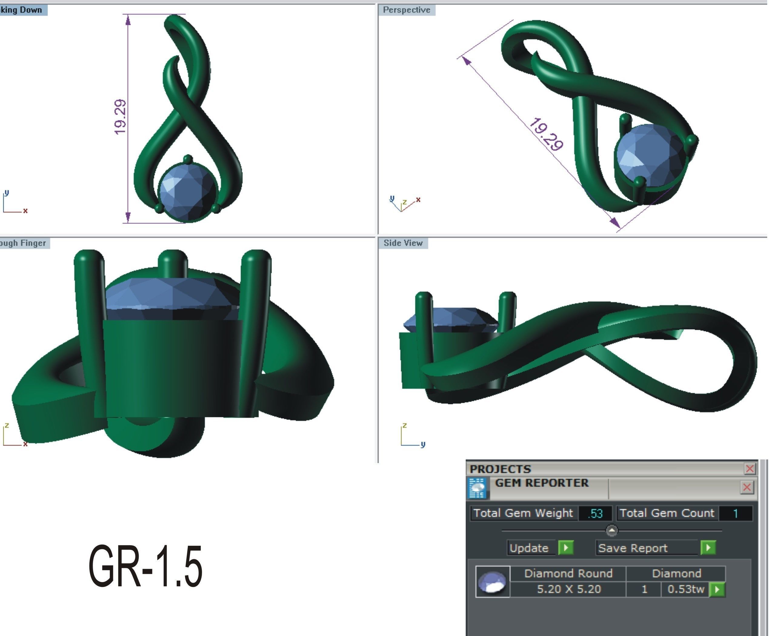 Solitaire pendant 3dm stl render detail 3D print model 3D print model_21