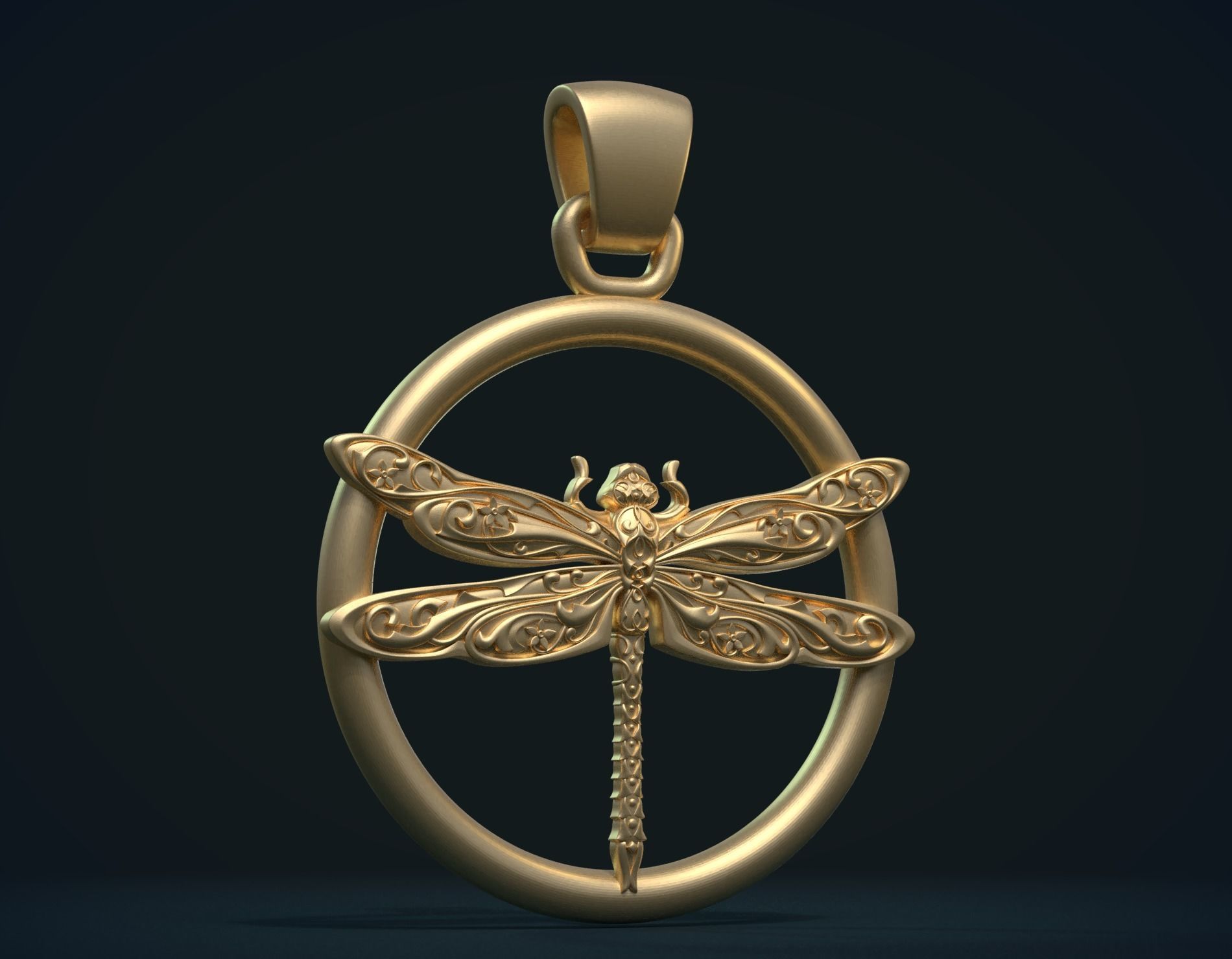 Dragonfly Pendant 3D print model_2