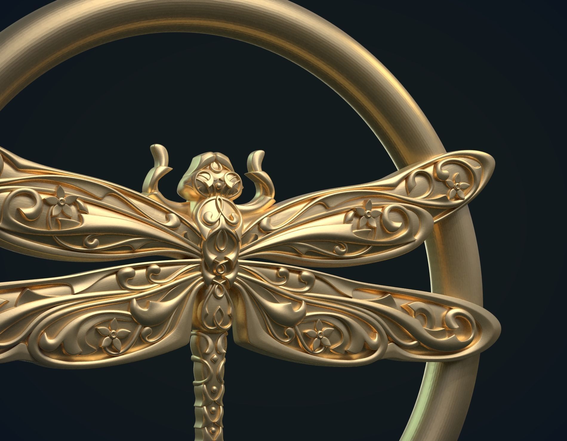 Dragonfly Pendant 3D print model_3