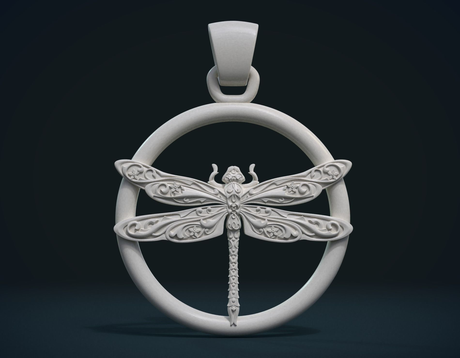 Dragonfly Pendant 3D print model_9