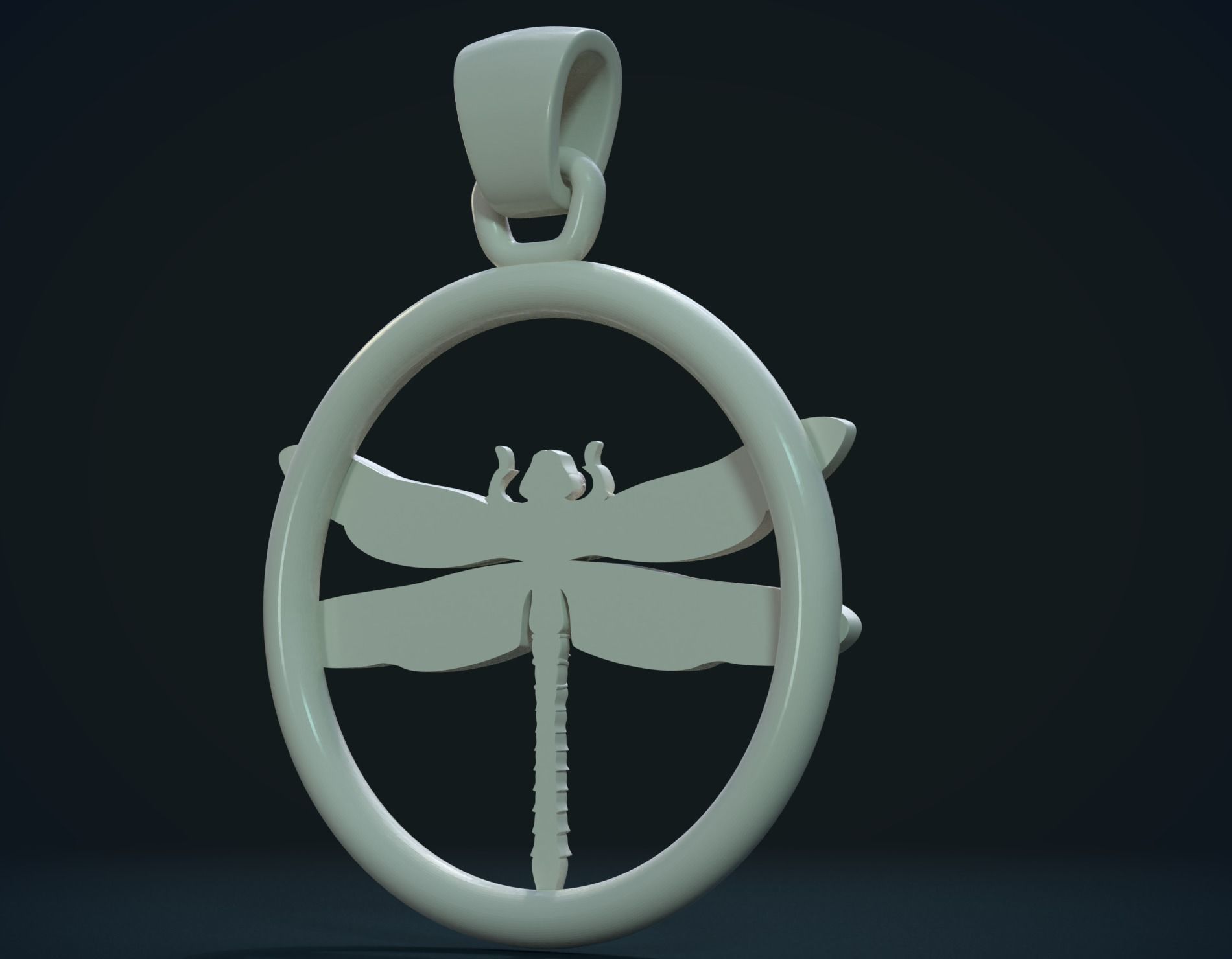 Dragonfly Pendant 3D print model_10