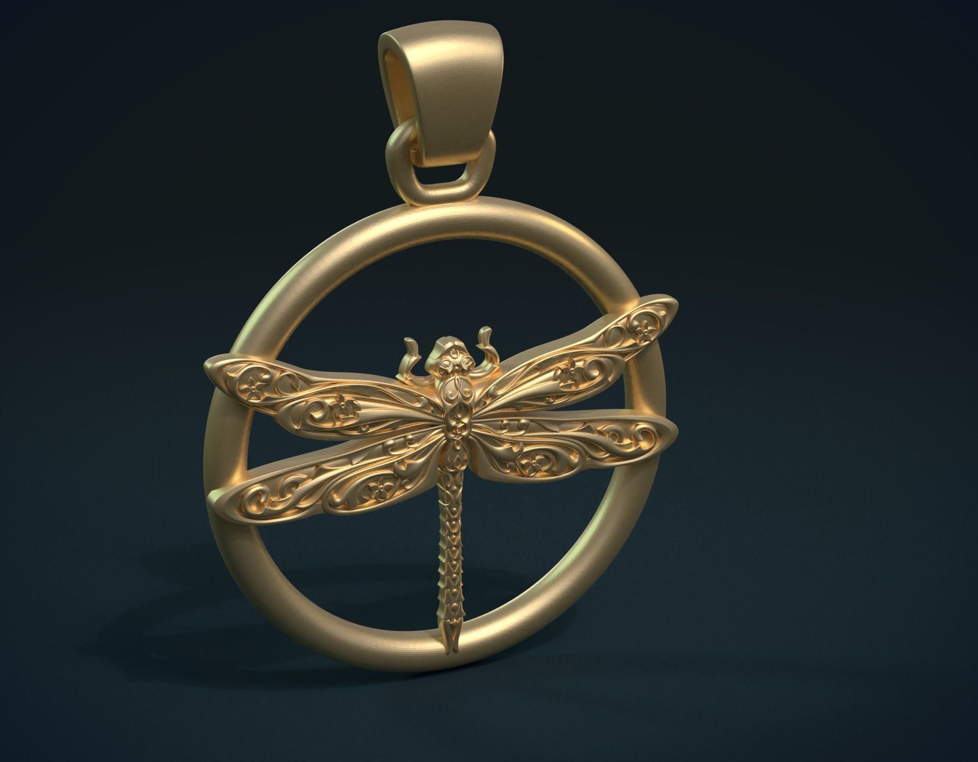 Dragonfly Pendant 3D print model_4