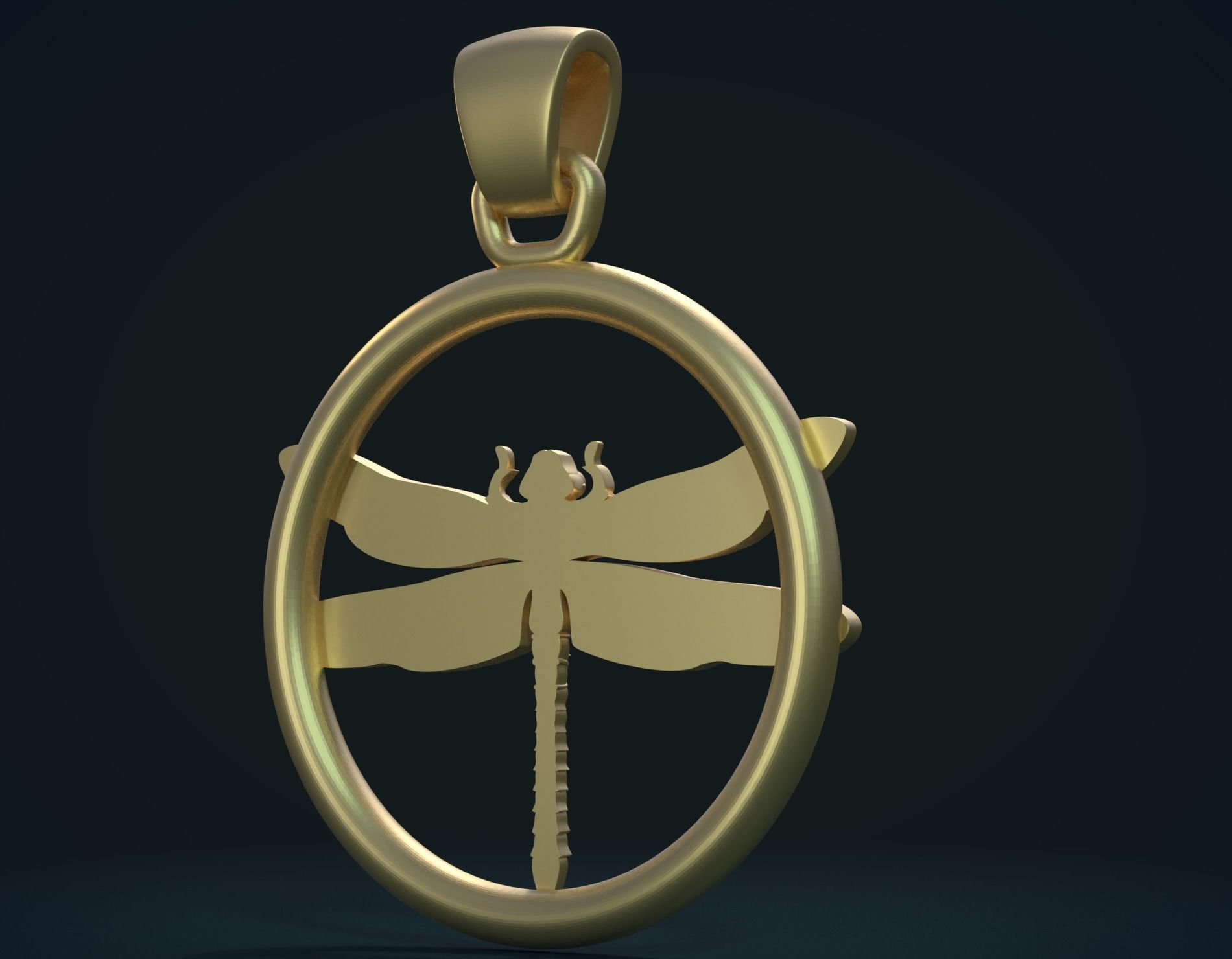 Dragonfly Pendant 3D print model_5
