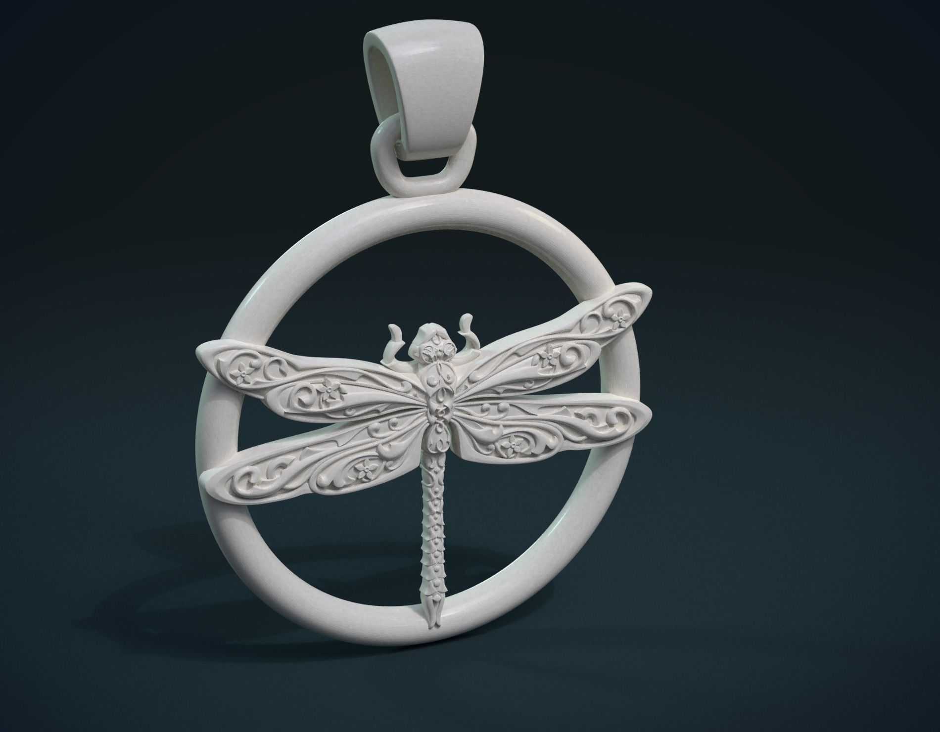 Dragonfly Pendant 3D print model_8