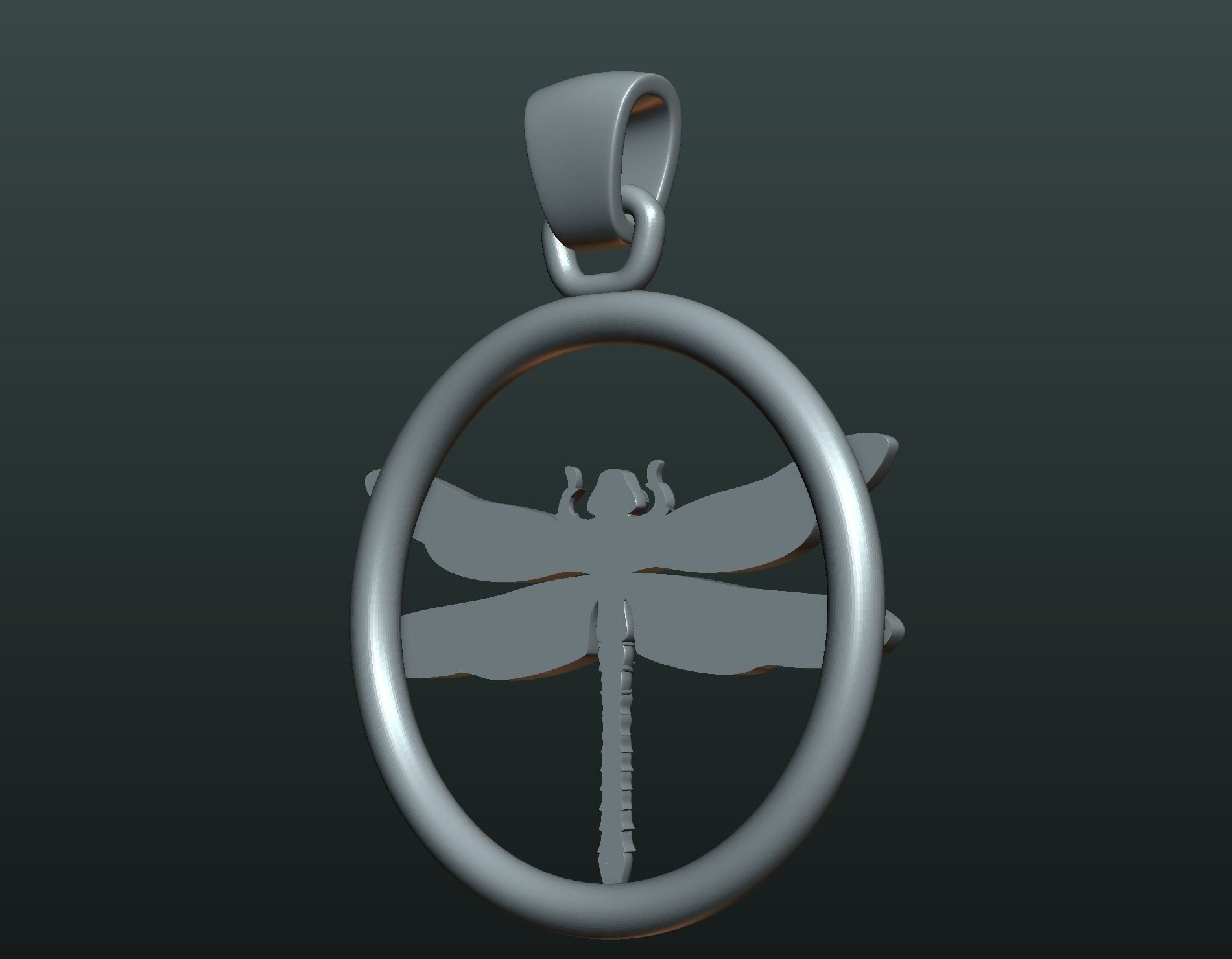 Dragonfly Pendant 3D print model_14