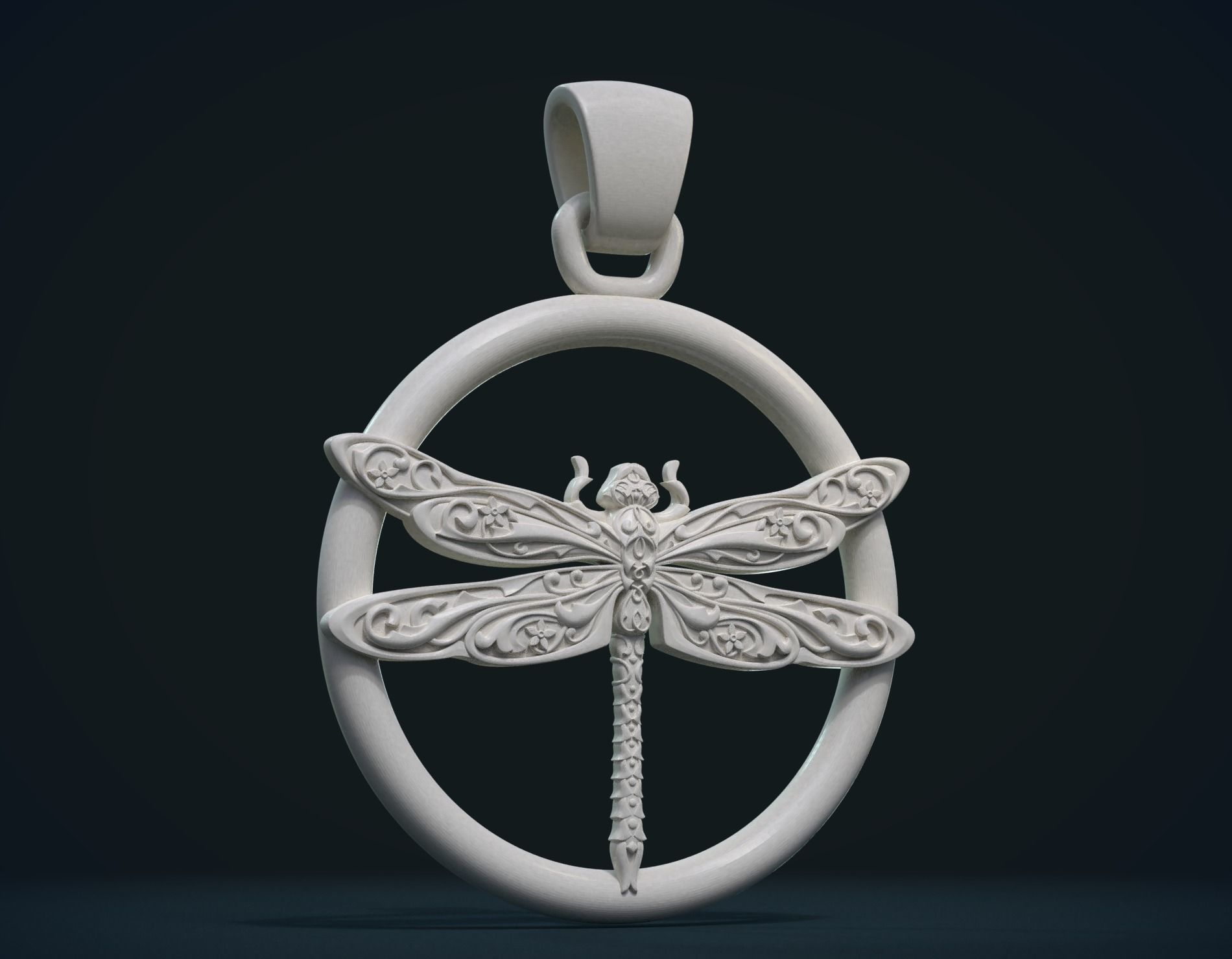Dragonfly Pendant 3D print model_7