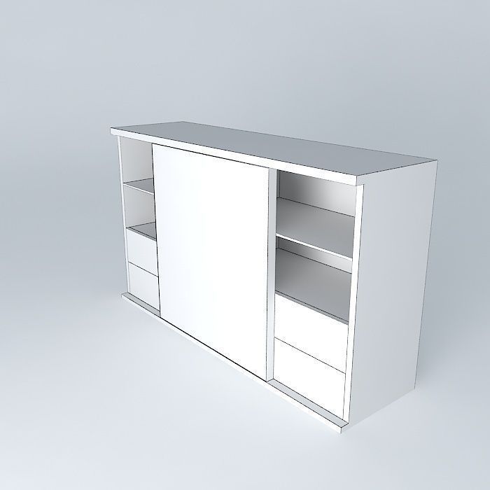Sliding Door Sideboard Free 3D model_4