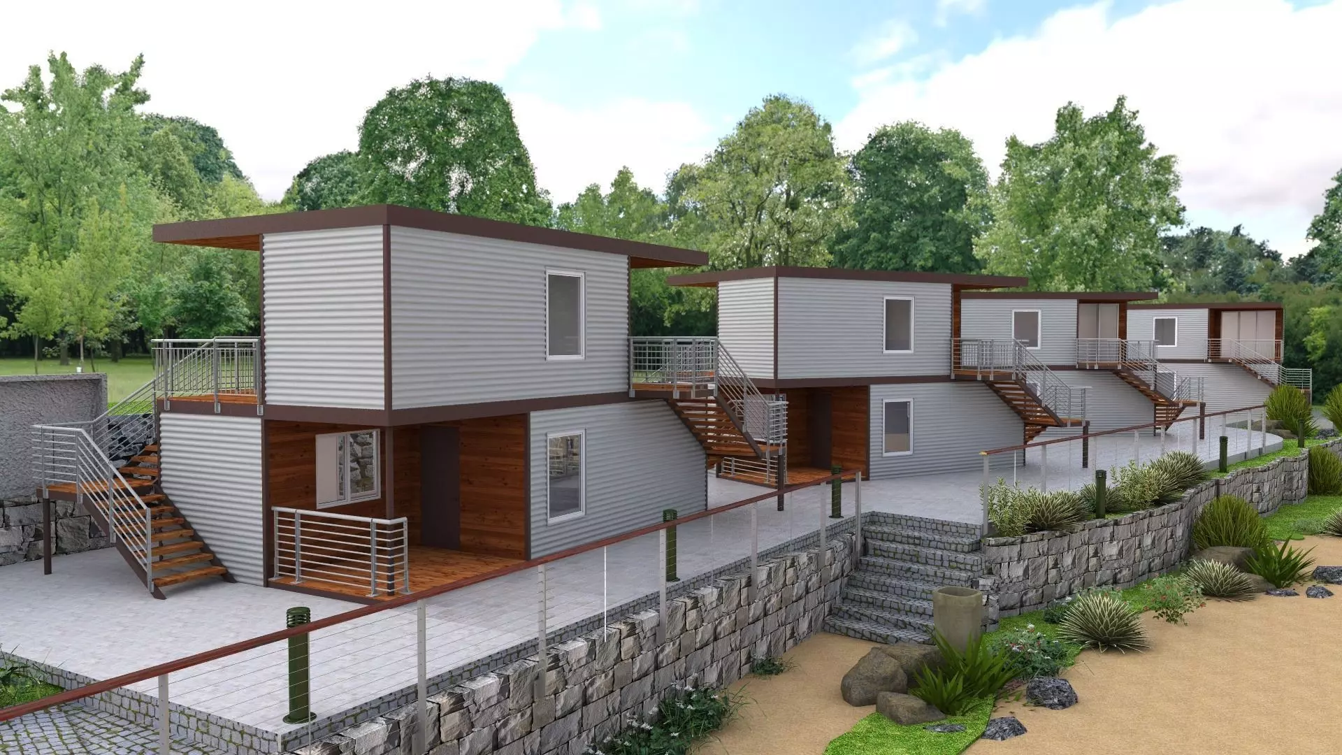 Recreation Center Houses 3D model | CGTrader