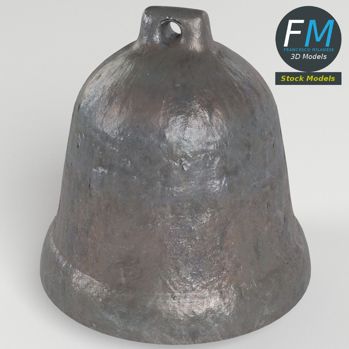Bell with clapper 3D model_2