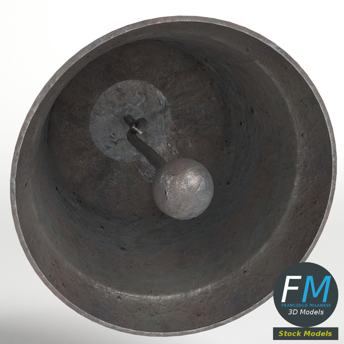 Bell with clapper 3D model_4