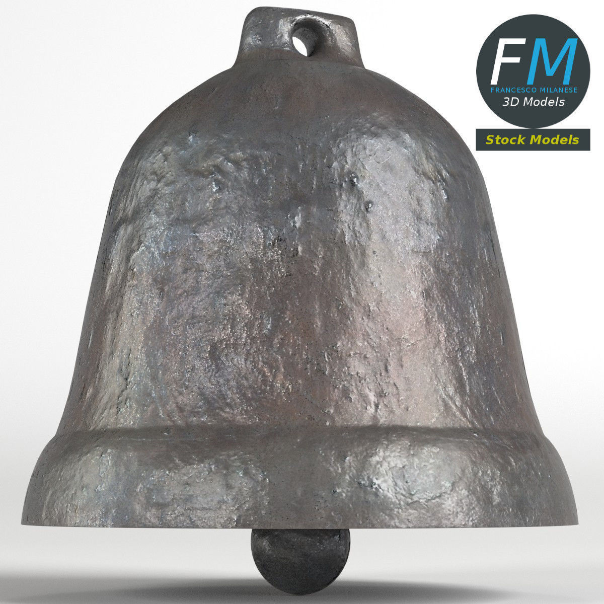 Bell with clapper 3D model_3