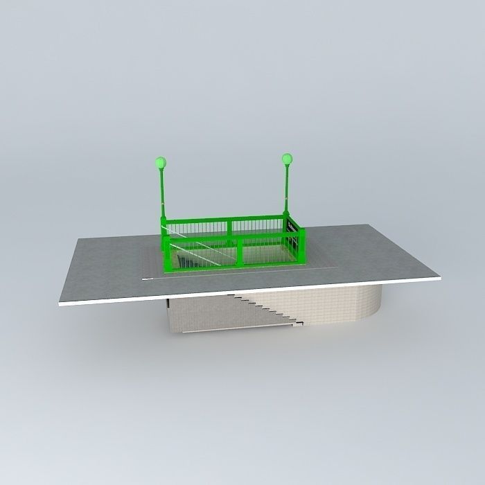 Subway Entrance NYC Style Free 3D model_2